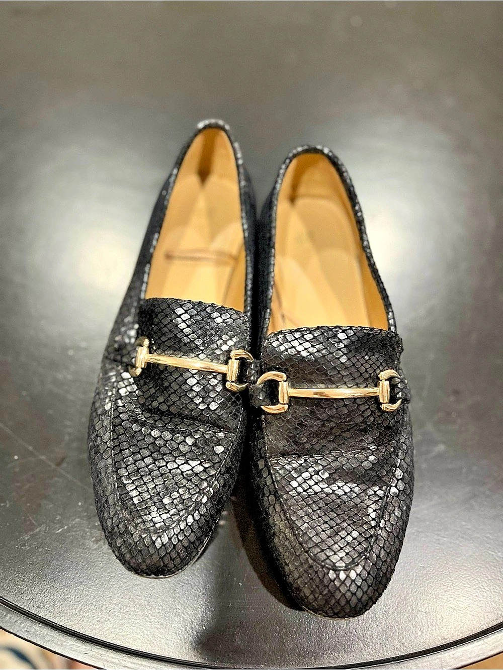 H&M Black Animal Print Loafers